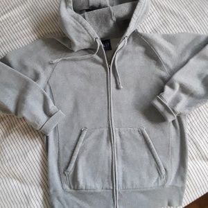GAP full zip lt. gray hooded sweatshirt, sz S